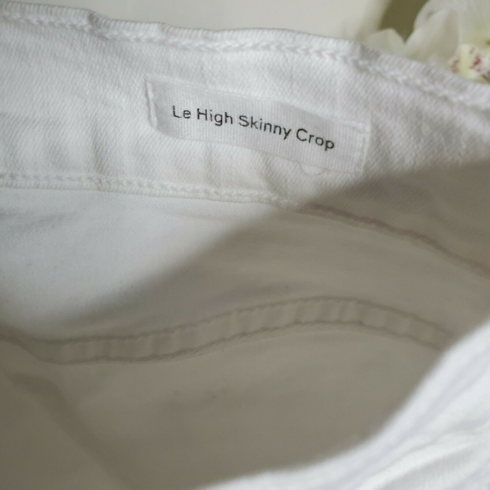 Le High Skinny Crop Slit Rivet Blanc Transit Jeans - Picture 10 of 12